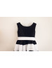 Black And White Taffeta Striped Flower Girl Dress